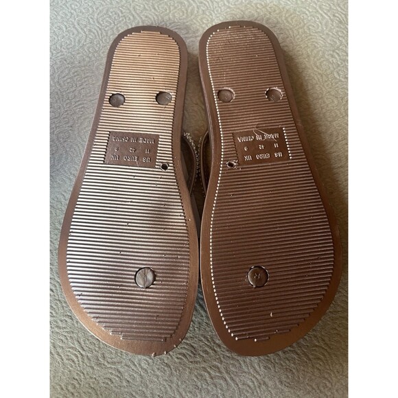 NEW Capelli New York Rose Gold Flip Flop Sandals SIZE 11 Sparkle Rhinestone - Picture 3 of 6